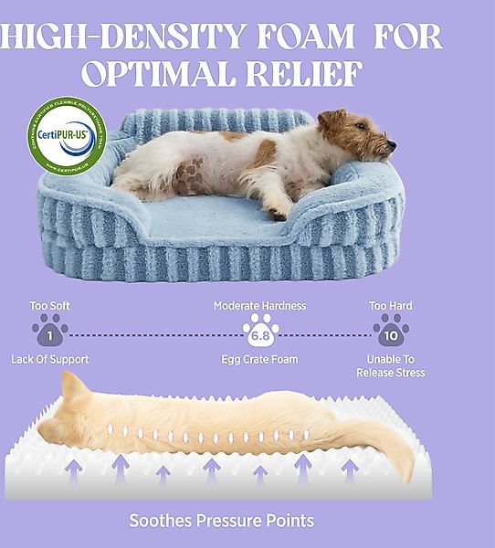 Show full view: Lesure High-Back Orthopedic Dog Sofa Bed, Blue, L Plus slide 4 of 10