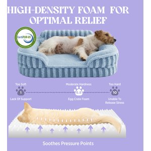 Lesure High-Back Orthopedic Dog Sofa Bed, Blue, Large