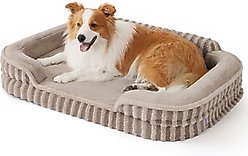 Lesure High-Back Orthopedic Dog Sofa Bed, Camel, L Plus