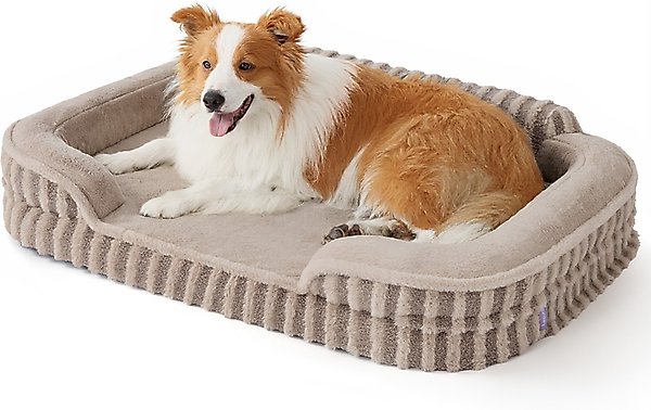 Show full view: Lesure High-Back Orthopedic Dog Sofa Bed, Camel, L Plus slide 1 of 10
