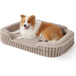 Lesure High-Back Orthopedic Dog Sofa Bed, Camel, L Plus