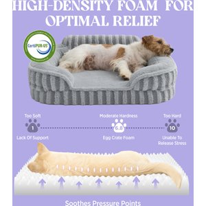 Lesure High-Back Orthopedic Dog Sofa Bed, Grey, Large