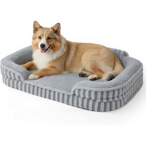 Lesure High-Back Orthopedic Dog Sofa Bed, Grey, X-Large