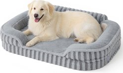 Lesure High-Back Orthopedic Dog Sofa Bed, Grey, Large