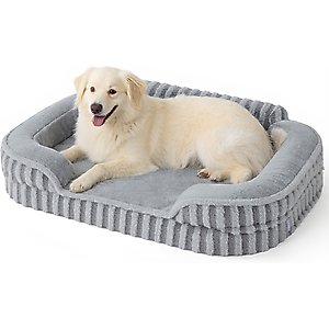 Lesure High-Back Orthopedic Dog Sofa Bed, Grey, Large