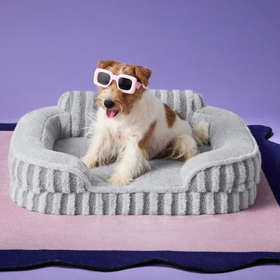 Show full view: Lesure High-Back Orthopedic Dog Sofa Bed, Grey, Small slide 2 of 10