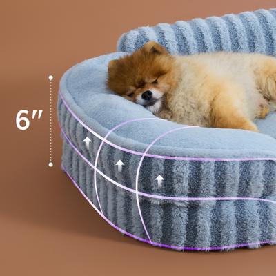 Show full view: Lesure High-Back Orthopedic Dog Sofa Bed, Blue, Small slide 4 of 10