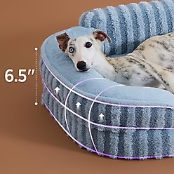 Lesure High-Back Orthopedic Dog Sofa Bed, Blue, Medium slide 2 of 8