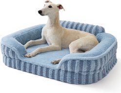Lesure High-Back Orthopedic Dog Sofa Bed, Blue, Medium