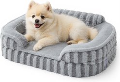 Lesure High-Back Orthopedic Dog Sofa Bed, Grey, Small