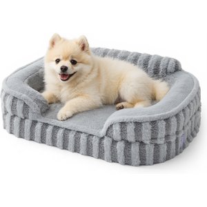 Lesure High-Back Orthopedic Dog Sofa Bed, Grey, Small