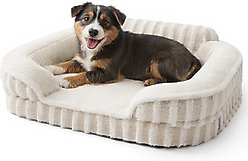 Lesure High-Back Orthopedic Dog Sofa Bed, Beige, Medium