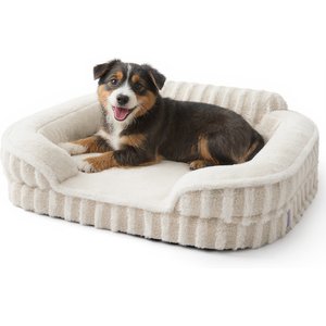 Lesure High-Back Orthopedic Dog Sofa Bed, Beige, Medium