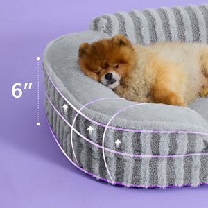 Lesure High-Back Orthopedic Dog & Cat Sofa Bed, Grey, Small