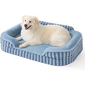 Lesure High-Back Orthopedic Dog Sofa Bed, Blue, Large