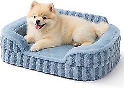 Lesure High-Back Orthopedic Dog Sofa Bed, Blue, Small