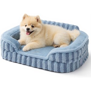 Lesure High-Back Orthopedic Dog Sofa Bed, Blue, Small