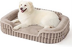 Lesure High-Back Orthopedic Dog Sofa Bed, Camel, Large