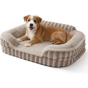 Lesure High-Back Orthopedic Dog Sofa Bed, Camel, Medium