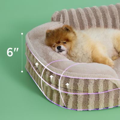 Show full view: Lesure High-Back Orthopedic Dog Sofa Bed, Camel, Small slide 4 of 11