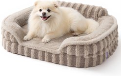 Lesure High-Back Orthopedic Dog Sofa Bed, Camel, Small