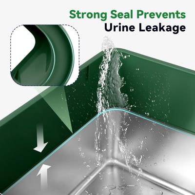 Show full view: HOMAGICO Stainless Steel Cat Litter Box, Green slide 4 of 12