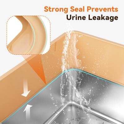 Show full view: HOMAGICO Stainless Steel Cat Litter Box, Beige slide 3 of 10