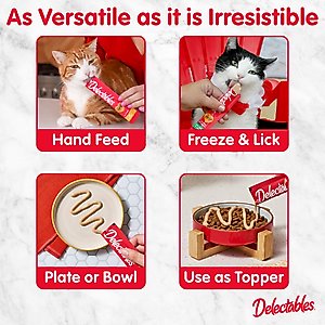 Hartz Delectables Squeeze Up Variety Pack Grain-Free Lickable Cat Treats, 0.5-oz tube, 54 count