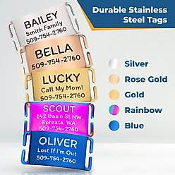 GoTags Cotton Hemp Personalized with Custom Engraved Nameplate Dog Collar, Beige, Medium: 14.5 to 20.5-in, 1-in wide slide 2 of 7