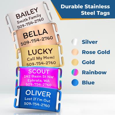 Show full view: GoTags Cotton Hemp Personalized with Custom Engraved Nameplate Dog Collar, Light Pink, Medium: 14.5 to 20.5-in, 1-in wide slide 7 of 9