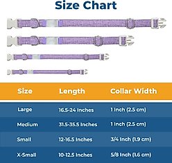 GoTags Cotton Hemp Personalized with Custom Engraved Nameplate Dog Collar, Purple, Medium: 14.5 to 20.5-in, 1-in wide slide 2 of 7