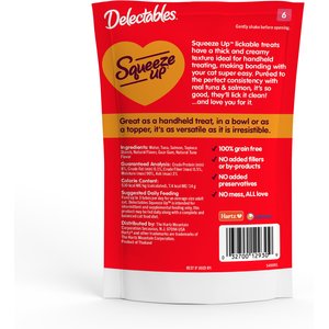 Hartz Delectables Squeeze Up Tuna & Salmon Grain-Free Lickable Cat Treats, 0.5-oz tube, 32 count