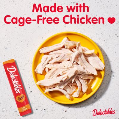 Show full view: Hartz Delectables Squeeze Up Chicken Grain-Free Lickable Cat Treats, 0.5-oz tube, 32 count slide 3 of 11