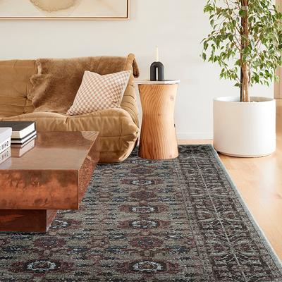 Show full view: Revival Rugs Soulage Area Rug, Inky Black, Walnut Brown, Espresso Brown, Sandstone, Tan, Taupe, Crimson Red, Maroon, Bone Beige, Slate Gray, Prussian Blue, 63 x 92-in slide 2 of 8