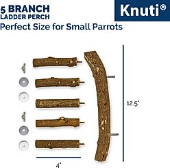 KNUTI Natural Wood Bird Ladder Perch, Wood, Medium slide 2 of 8
