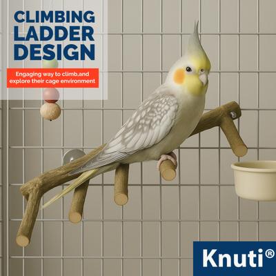 Show full view: KNUTI Natural Wood Bird Ladder Perch, Wood, Medium slide 3 of 9