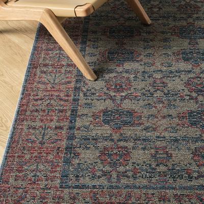 Show full view: Revival Rugs Soulage Area Rug, Inky Black, Sandstone, Tan, Taupe, Crimson Red, Maroon, Slate Gray, Prussian Blue, 63 x 92-in slide 3 of 8