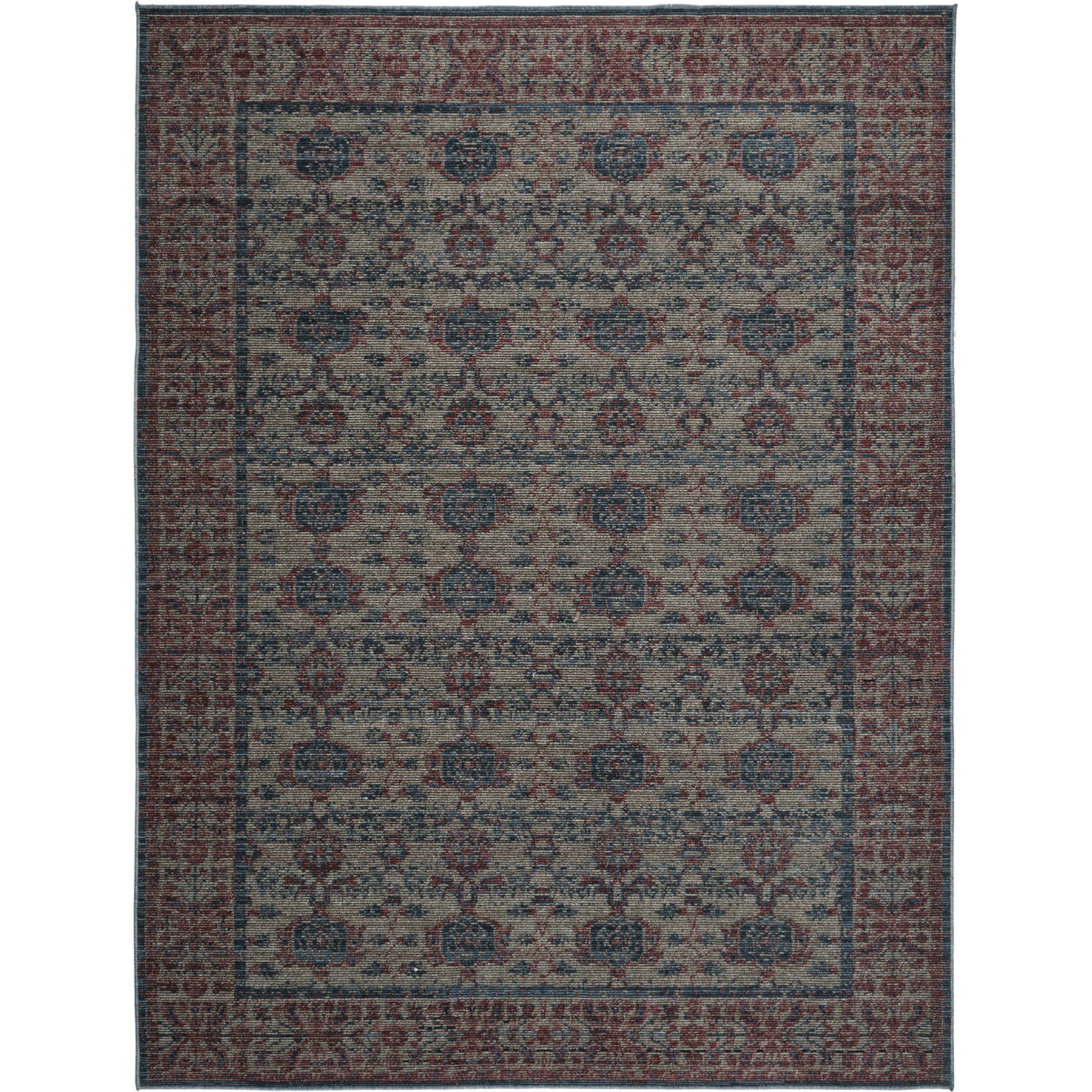 Revival Rugs Soulage Rug, Maroon, 7 x 9-ft