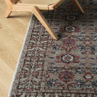 Show full view: Revival Rugs Soulage Area Rug, Inky Black, Walnut Brown, Espresso Brown, Sandstone, Tan, Taupe, Crimson Red, Maroon, Bone Beige, Slate Gray, Prussian Blue, 63 x 92-in slide 3 of 8