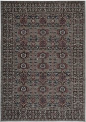 Revival Rugs Soulage Area Rug, Inky Black, Walnut Brown, Espresso Brown, Sandstone, Tan, Taupe, Crimson Red, Maroon, Bone Beige, Slate Gray, Prussian Blue, 63 x 92-in