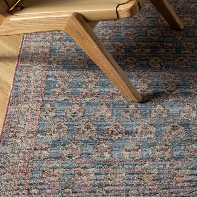 Show full view: Revival Rugs Noix Area Rug, Crimson Red, Maroon, Cadmium Red, Bone Beige, Slate Gray, Prussian Blue, Baby Blue, Sandstone, Tan, Taupe, Walnut Brown, 63 x 92-in slide 3 of 8