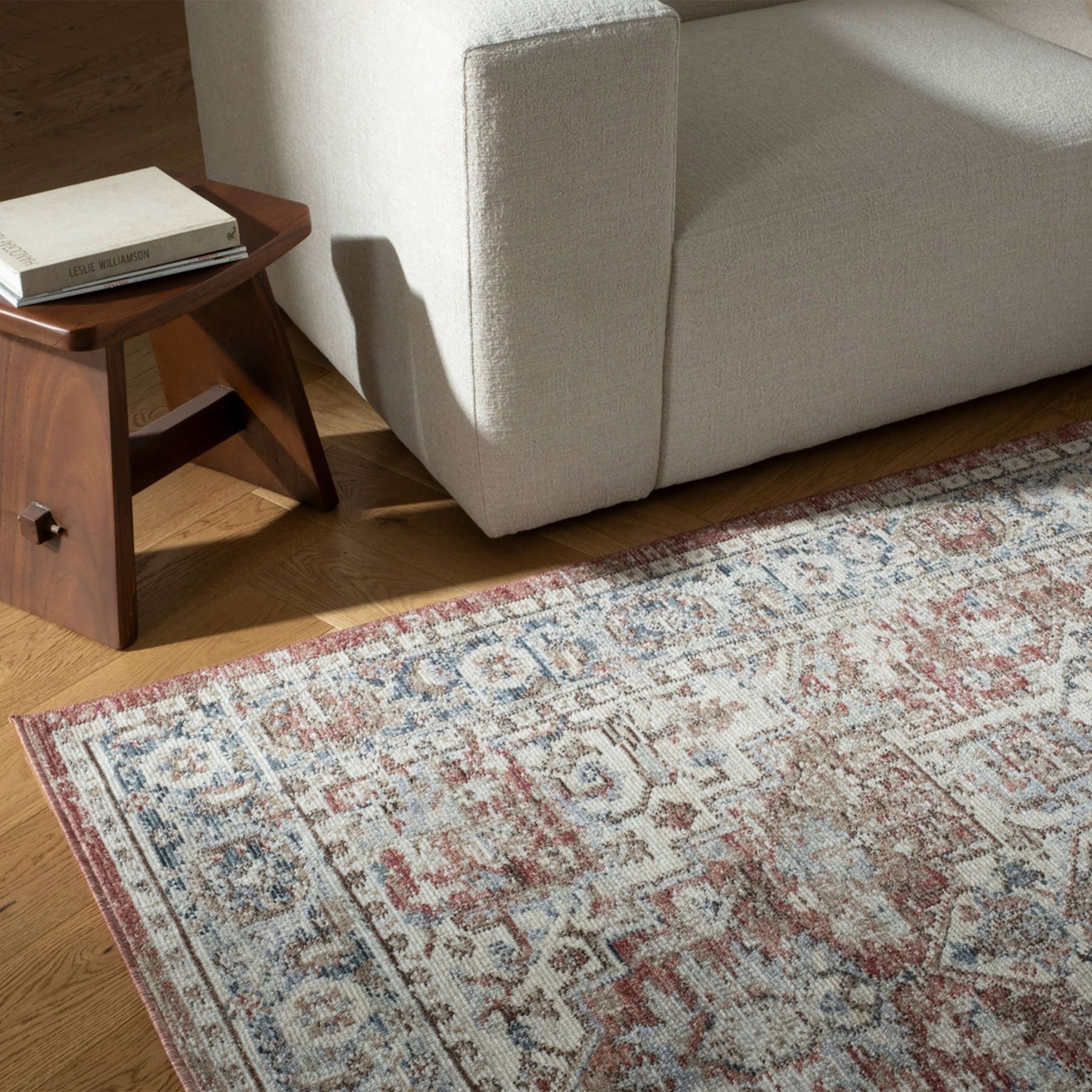 Revival Rugs Rodez Rug, Maroon, 3 x 9-ft