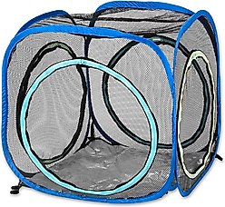 Pet Fit For Life Mesh Popup Cube Outdoor Cat House, Blue, Medium