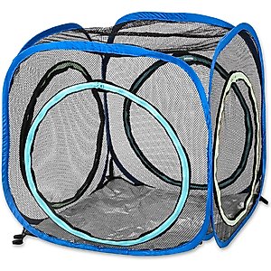 Pet Fit For Life Mesh Popup Cube Outdoor Cat House, Blue, Medium