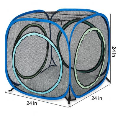 Show full view: Pet Fit For Life Mesh Popup Cube Outdoor Cat House, Blue, Medium slide 2 of 7