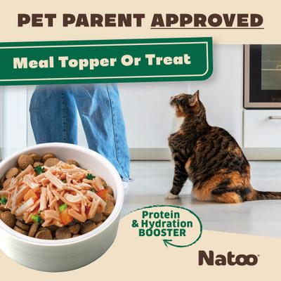 Show full view: Natoo Chicken, Sweet Potato & Broccoli in Broth Limited Ingredient Cat Food Topper, 2.4-oz pouch, case of 20 slide 4 of 11