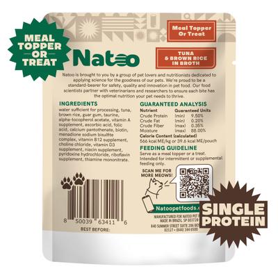 Show full view: Natoo Tuna & Brown Rice in Broth Limited Ingredient Cat Food Topper, 2.4-oz pouch, case of 20 slide 3 of 11
