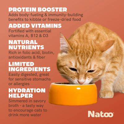 Show full view: Natoo Tuna & Brown Rice in Broth Limited Ingredient Cat Food Topper, 2.4-oz pouch, case of 20 slide 6 of 11
