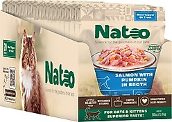 Natoo Salmon & Pumpkin in Broth Limited Ingredient Cat Food Topper, 2.4-oz pouch, case of 20