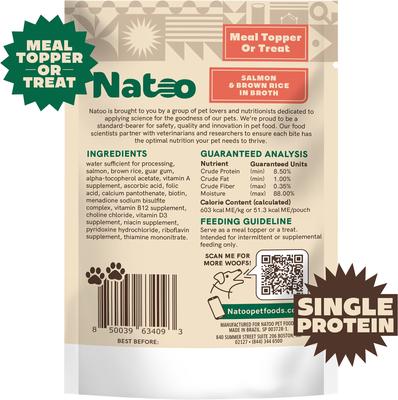 Show full view: Natoo Salmon with Brown Rice Limited Ingredient Dog Food Topper, 3-oz pouch, case of 20 slide 3 of 11